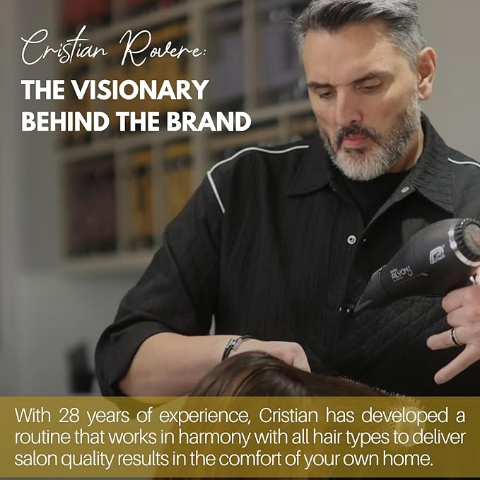 Cristian Rovere - Signature Shampoo - Infused With Collagen, Acai Extract & Organic Argan Oil - Sulfate Free & Paraben Free for All Hair Types - Strengthening & Hydrating Shampoo - 10 Fl Oz