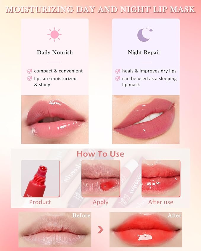 Lip Balm Butter Brown Sugar, Hydrating Tinted Butter Lip Gloss,Clear Lip Mask Lip Care Moisturizer,Smooth Lip Treatment,Non-Sticky Jelly Glow Reviver Lip Oil,Christmas Makeup Gift for Women-03
