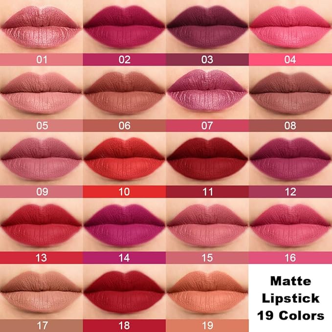 BINGBRUSH Smooth Longwear Lipstick Pack Set, Matte Color Stick Ultimate Lip Crayon for Makeup Collection - Waterproof Velvet Lipgloss Lip Stain (07#)