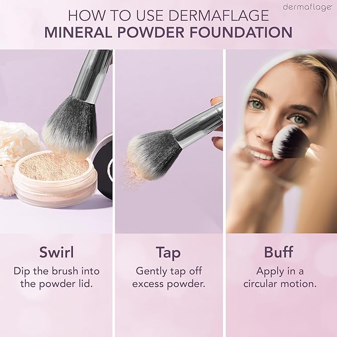 Mineral Powder Foundation for Sensitive Skin, Powder Sunscreen with SPF 26, All Natural Ingredients, Anti-oxidant protection, Made in the Shade by Dermaflage, 5g (Porcelain)