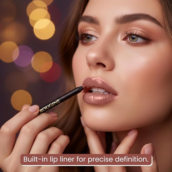 Liquid Lipstick & Lip Liner Set for Women – Smooth Matte Boujee Shade, Long-Lasting Waterproof Lipstick, Smudge-Resistant Lip Makeup, Soft Glide Liner – Vitamin E & Shea Butter