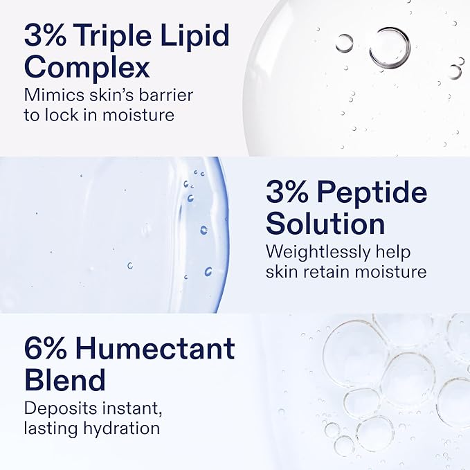 Skinfix Triple Lipid-Peptide Cream - 3.3 oz - Rich Face Moisturizer with Hyaluronic Acid - Hydrates & Restores Dry, Sensitive Skin - Non-Comedogenic, Fragrance Free, Vegan, Cruelty Free