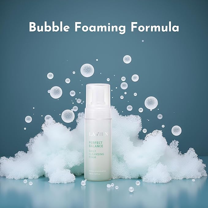 LAVIEN Perfect Balance Daily Cleansing Foam - Mild Bubble Foam Cleanser, Skincare Routine - Gentle On All Skin Types - 5.97 Fl Oz (150ml) Bottle