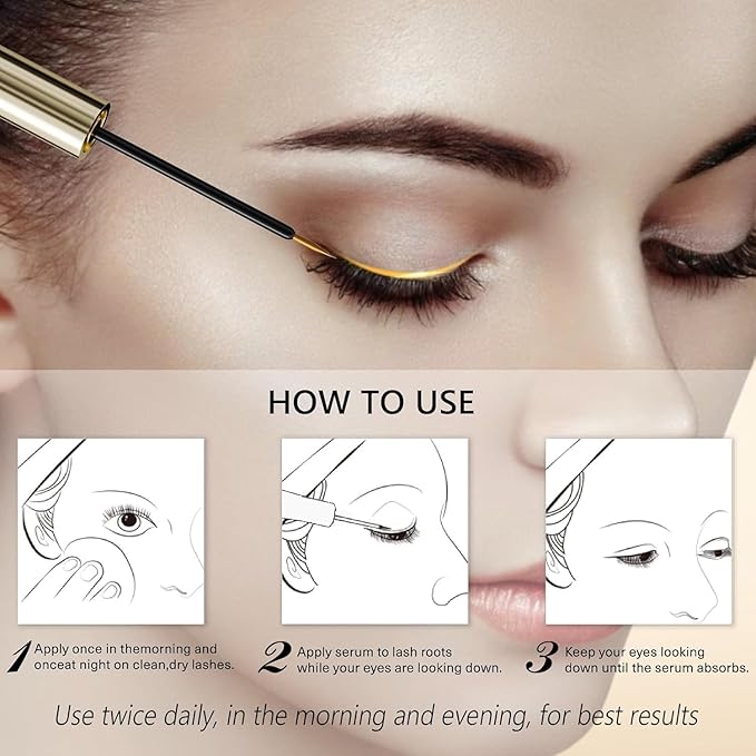 Eyelash Growth Serum – 15 Plant Extracts for Longer, Denser & Robust Lashes,Boosts Natural Lash Development,eyelash serum,Enhance Natural Beauty, Hypoallergenic Oil Free,zz07