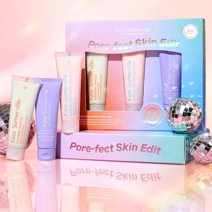 Kate Somerville Pore-fect Skin Edit Travel Kit : ExfoliKate, EradiKate, & Goat Milk Cleanser Holiday Gift Set