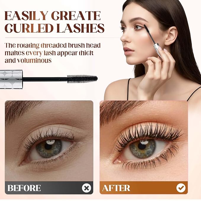 Mascara for Older Women 60 Plus, 2026 New Mascara Volume and Length for Mature Women with Thinning Lashes, Non Clumping Waterproof Long Wear (Black)