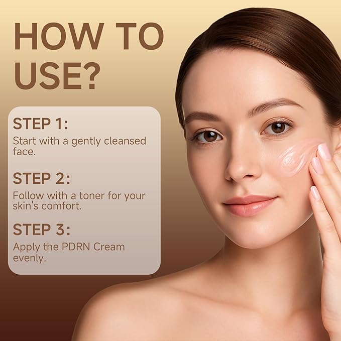 PDRN Serum Cream, 99% Pure Salmon DNA PDRN Advanced Face Moisturizer Cream with Collagen Hyaluronic Acid Niacinamide for Glass Glow Skin Hydration Uneven Skin Tone，20g, Unscented