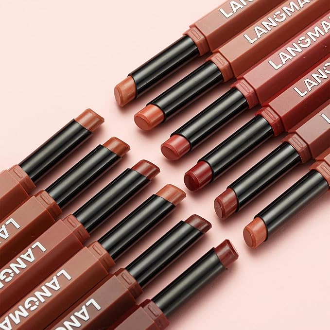 Jolilab 6Pcs Velvet Matte Lipstick Nude Matte Soft Dark Color Stick High Pigmented Long-Lasting Waterproof Lip Stick Lip Balm Beauty Cosmetics Gift for Women(Curated Set A)