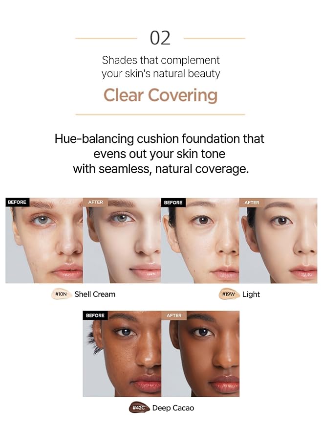 JUNG SAEM MOOL Essential Skin Nuder Cushion 17C Fair Pink 0.49 Fl Oz, No Refill, Natural Radiant Finish Cushion Foundation, Lightweight Hydrating Formula, Korean Foundation Makeup