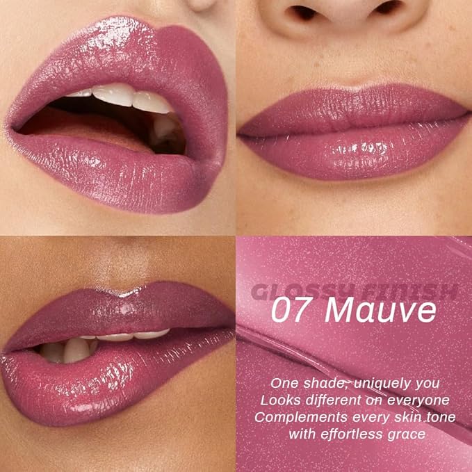 evpct 2Pcs Mauve Plum Cherry Honey Lipstick Tinted Lip Balm, Sheer Hydrating Shine Tinted Lipstick for Women, Moisturizing Lip Color, Nourishing Tinted Lip Balm Plumper Gloss Stain Glossy Shiny Finish