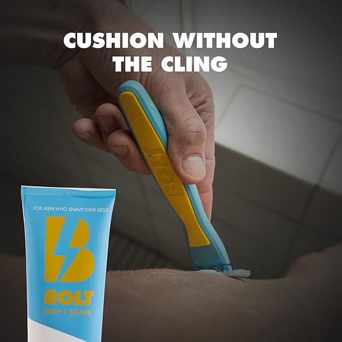 Bolt Performance Razor for Men's Leg Shaving bundle with Shave Butter for Men 6 Fl Oz
