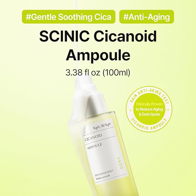 SCINIC Cicanoid Ampoule 3.38 fl oz (100ml) | Anti-Aging & Dark Spot Correcting Serum | Korean Skincare