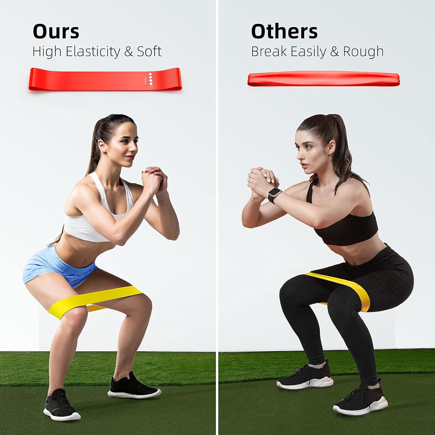 Resistance Bands for Working Out, 5-Pack Elastic Exercise Bands for Strength Training, Stretching, Workout; Home Gym Equipment for Women Men, Pilates Yoga Physical Therapy, Leg Glute Arm Exercise Kit