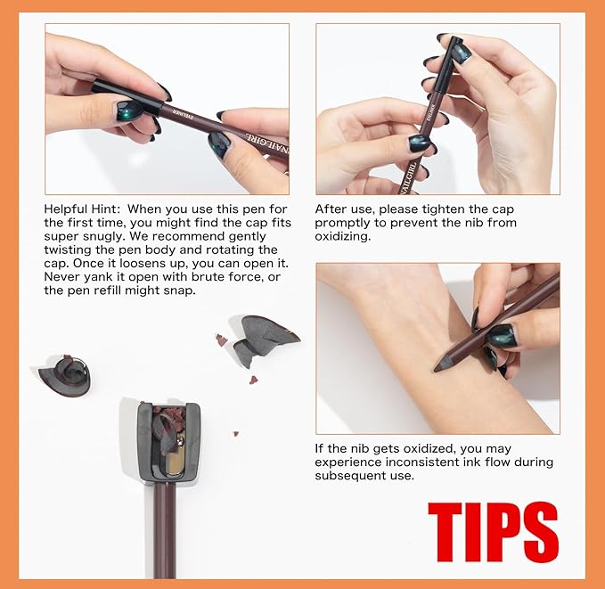24 HR Waterproof Eyeliner Duo Sharpenable Eye Pencil, Duo Sharpenable waterproof Eye pencil,No Smudging, No Fading, Long-Wearing, Smooth and Easy To Color (Chocolate)