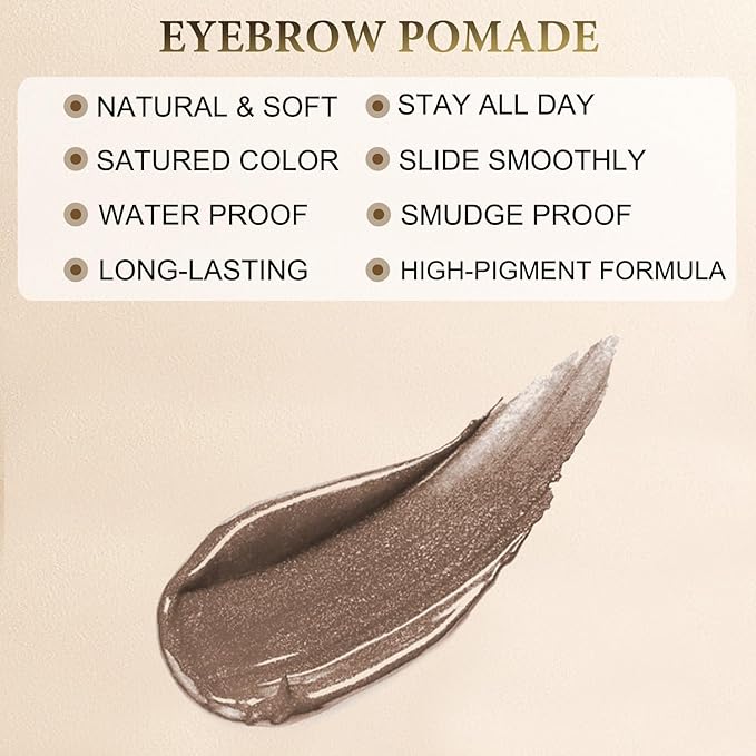 LAVONE Eyebrow Stamp Pencil Kit for Eyebrows Makeup, with Waterproof Eyebrow Pencil, Eyeliner, Eyebrow Pomade, and Dual-ended Eyebrow Brush - Brown