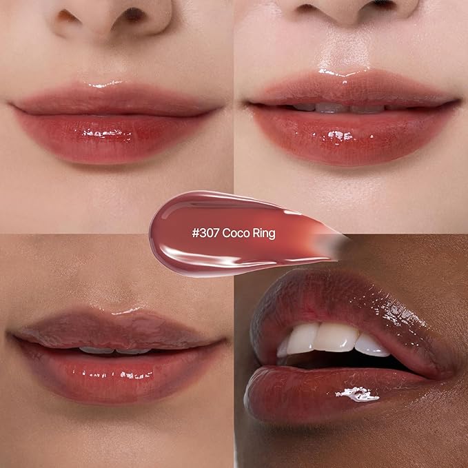 Laka Jelling Nude Gloss Mini, 1.9g/0.07oz, Sheer Hydrating Lip Oil with No Stain, Non-Sticky, Nourishing Gloss for a Fresh, Glowy Look, Vegan, Clean Beauty Makeup, K-Beauty (#307 Cocoring)