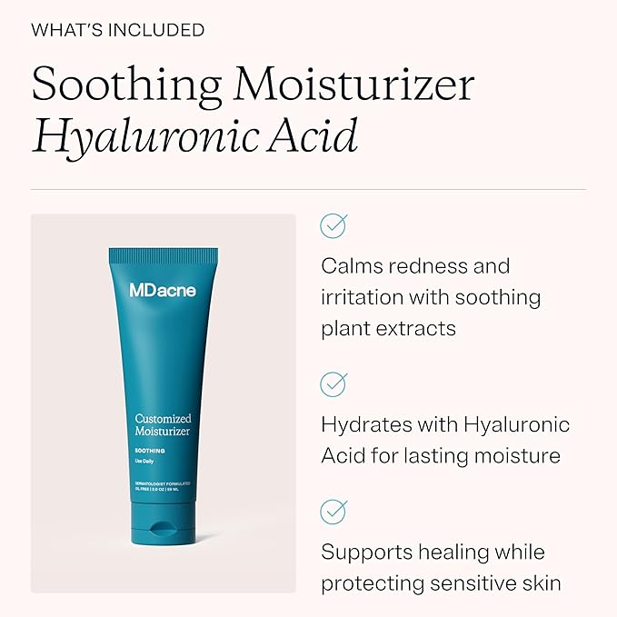 MDacne 3 Step Face Acne Treatment Kit, Benzoyl Peroxide Cream 2.5%, Salicylic Acid Cleanser, Niacinamide Moisturizer – Medicated Plant-Based Skincare for Adult & Teen Acne, 30 Day Kit