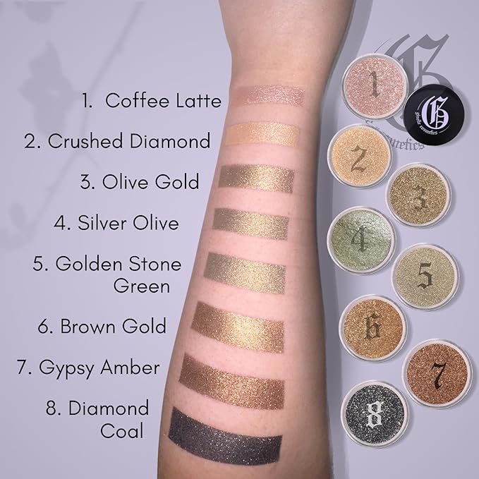 Coffee Latte Mineral Organic Eye Shadow Palette Makeup - Pink Shimmer, Glitter, Cool Toned, Duo Chrome, Talc-Free, Loose Highlighter Powder, Light Hot Pink, Pigment Eyeshadow