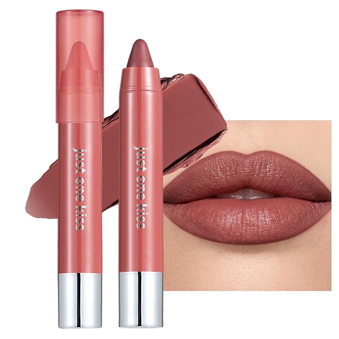 Hydrating Lipstick Cream Lip Crayon, Moisturizing Long-lasting Waterproof Stick for Women, High-Pigment Smooth Lip Liner & Tinted Lip Balm in One, Buildable Color with Natural Gloss Finish, 06