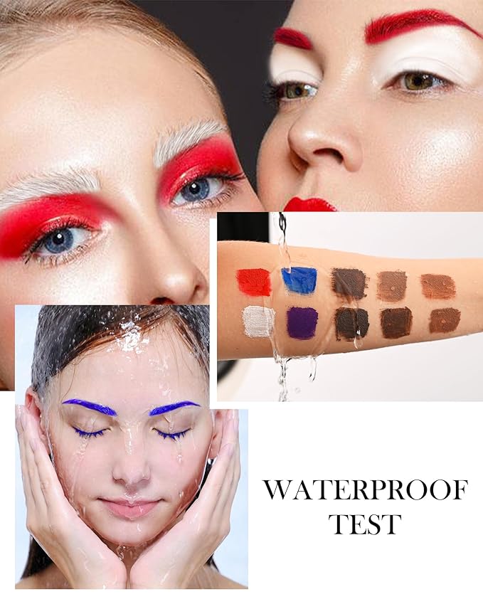 Tinted Eyebrow Mascara Gel-1Pcs Long-lasting Waterproof Smudge-proof Purple Brow Glue Colored Liquid Mascara,Tinted Brow Filler Curling Mascaras,Christmas Eye Makeup Gift for Women Girl-08