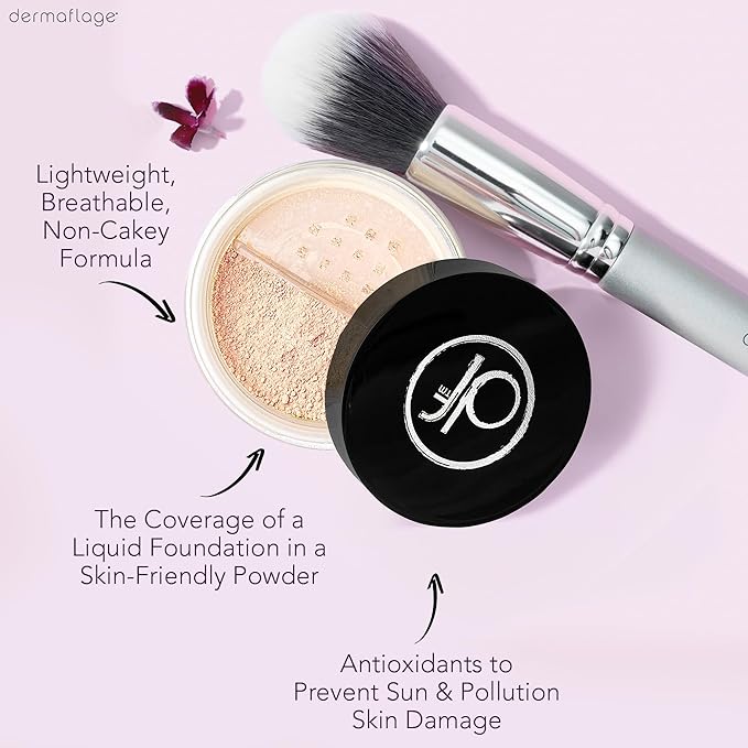 Mineral Powder Foundation for Sensitive Skin, Powder Sunscreen with SPF 26, All Natural Ingredients, Anti-oxidant protection, Made in the Shade by Dermaflage, 5g (Porcelain)