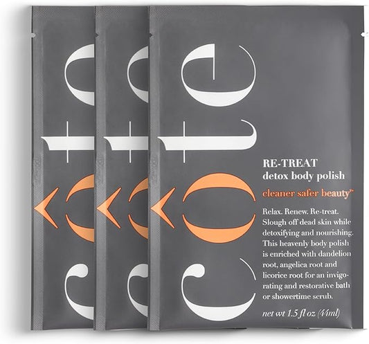 Re-Treat Exfoliating Detox Body Polish Scrub - Dandelion, Liquorice & angelica root Infused with essential oils for Face & Body, Exfoliating Facial 1.5 Fl oz (Pack of 03)