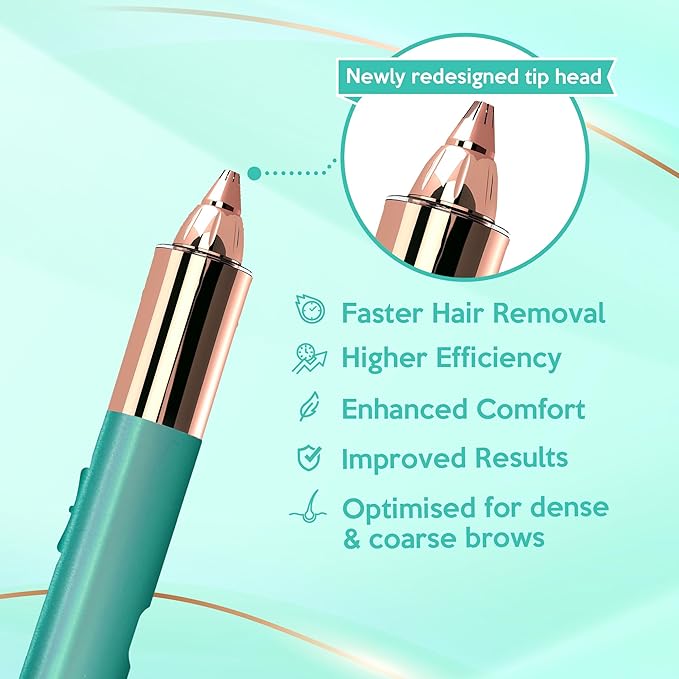 iMusthav 2 in 1 Eyebrow and Facial Hair Remover for Women Painless Electric Razor Epilator Trimmer Shaver with 18K Gold-Plated, USB Rechargeable, 360° LED for Flawless Eyebrow and Face Hair Removal