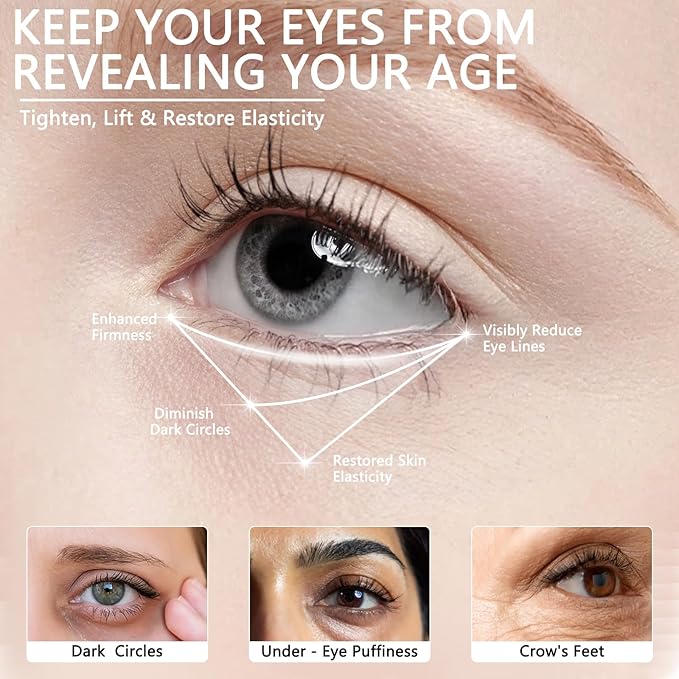 Elegacell Temporary Eye Tightener Cream Instant Firm Eye Cream - Smooth the Look of Fine Lines, 1 Fl oz / 30ml
