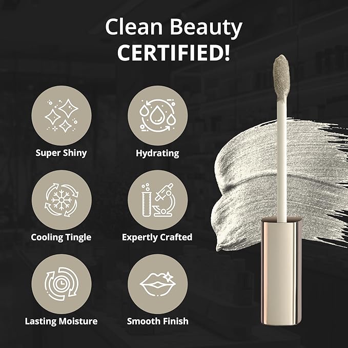 Diamond Gloss Clear Lip Gloss for Women – Non-Sticky, Vitamin Infused & Tocopherol – Long Lasting, High Shine, Clean Formula –Clear Lipgloss, 1 Pack