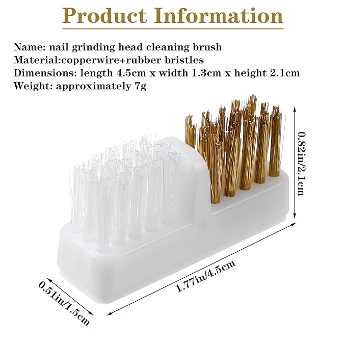 Shimmeroo 10Pcs Nail Cleaner Brush, Nail Drill Bit Wire Cleaner Brush, Nails Art Cleaning Tool Set for Salon and Home Use, Toenail Polish Cleaning Brush
