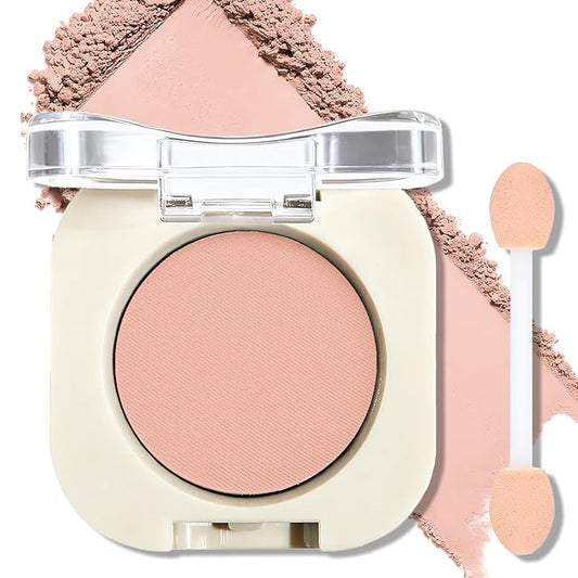 Nude Eyeshadow Palette, Single Eye Shadow High Pigment sombras para ojos Neutral Matte Eyeshadow Velvet Compact Pressed Powder Primer Lightweight Blendable for Daily Natural Eye Makeup
