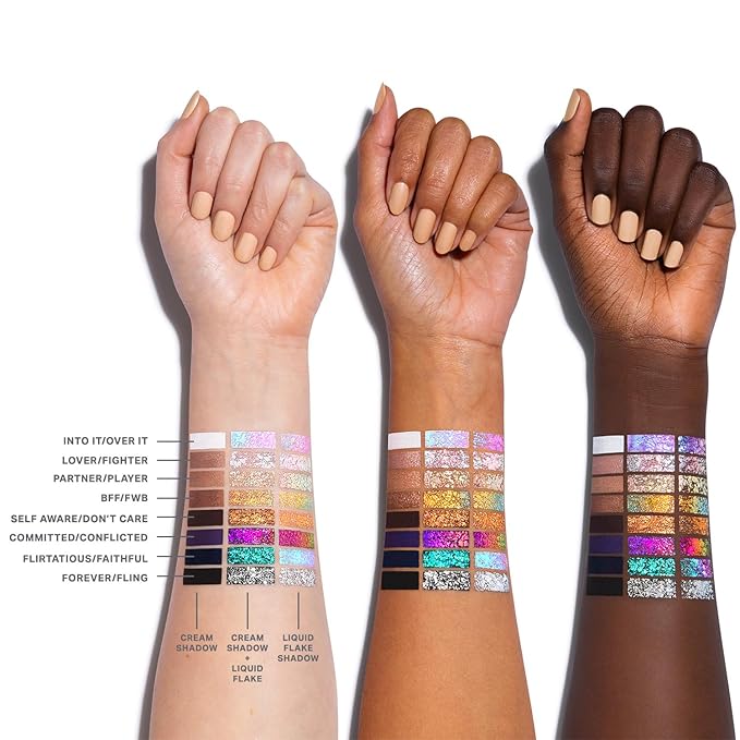 Morphe Mixed Signals Dual-Ended Eyeshadow Stick - Cream Eyeshadow Pigment & Chrome Liquid Flakes for Bold, Layered Eye Makeup Looks - Lover/Fighter (0.96 oz)