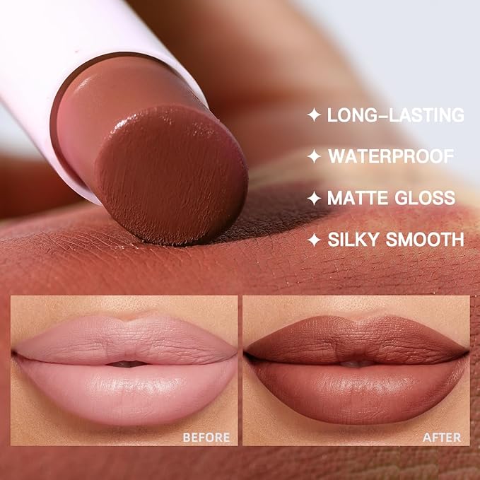 USHAS Lipstick and Lip Liner Combo Set 2 in 1 Waterproof Matte Lipstick pen for Women Lip liner Set Long Lasting with Makeup Set (Y17, Pack of 1)