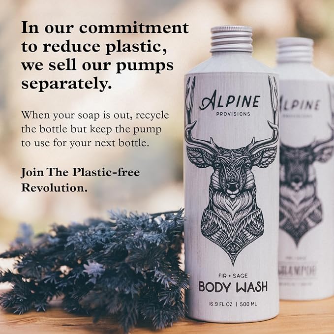 Alpine Provisions Natural & Organic Body Wash with Cedar & Sandalwood – Moisturizing Body Wash with Aloe Vera, Coconut Oil & Essential Oils – Vegan, Sulfate-Free, Plastic-Free – 16.9 fl oz