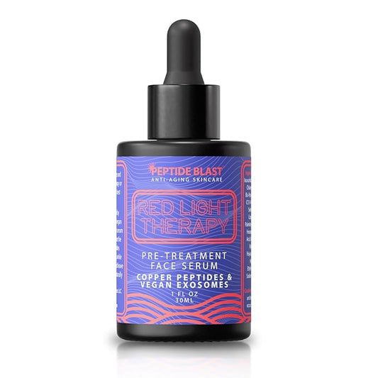 Copper Peptide Red Light Activation Serum – Exosome-Enhanced Peptide Formula that Helps Visibly Smooth Wrinkles and Improve Firm, Youthful-Looking Skin with Enhanced Delivery - 1 oz.