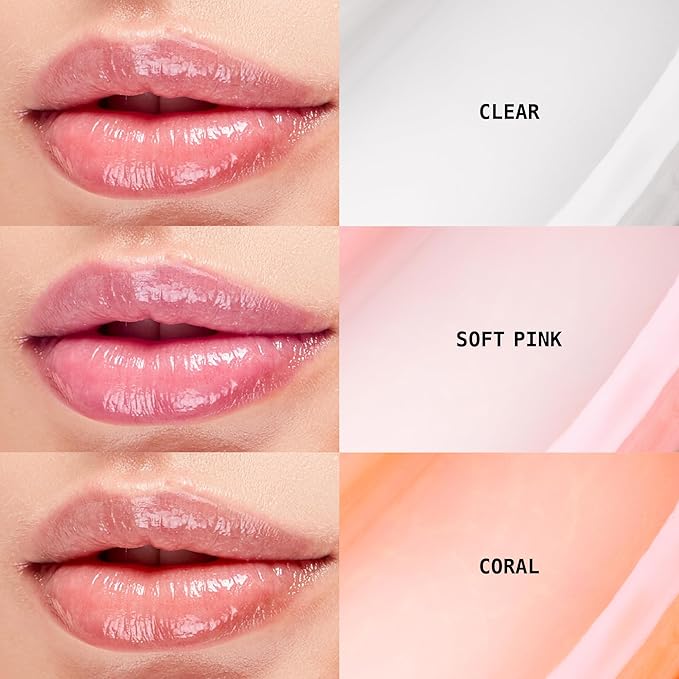 Ruby Kisses Lip Oil Booster, Hydrating Lip Gloss with Nourishing Natural Oil Blend, Jumbo Wand for Easy Application, Non-Sticky Formula (Coral)