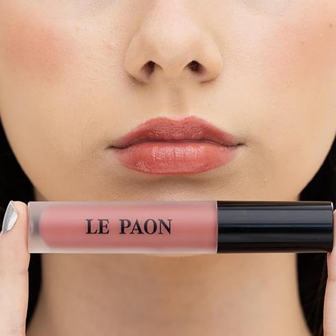 LePaon Cosmetics Pout Cloud Lipgloss – Long-wear, Transfer-Proof Matte Lipstick with High Pigment Payoff – Infused with Vitamin E for Extended Hydration (Sugar Silk)