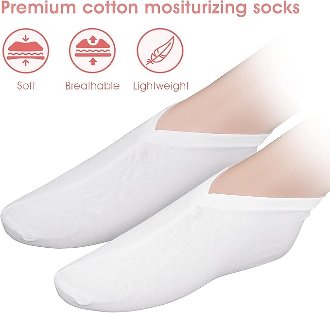 Sibba 2 Pairs Moisturizing Gloves and Socks Touch Screen Moisturizing Gloves for Overnight Bedtime Heal Eczema Sleeping Lotion Hand Spa Treatment Gloves Socks Repair Rough Cracked Dry Chapped Skin