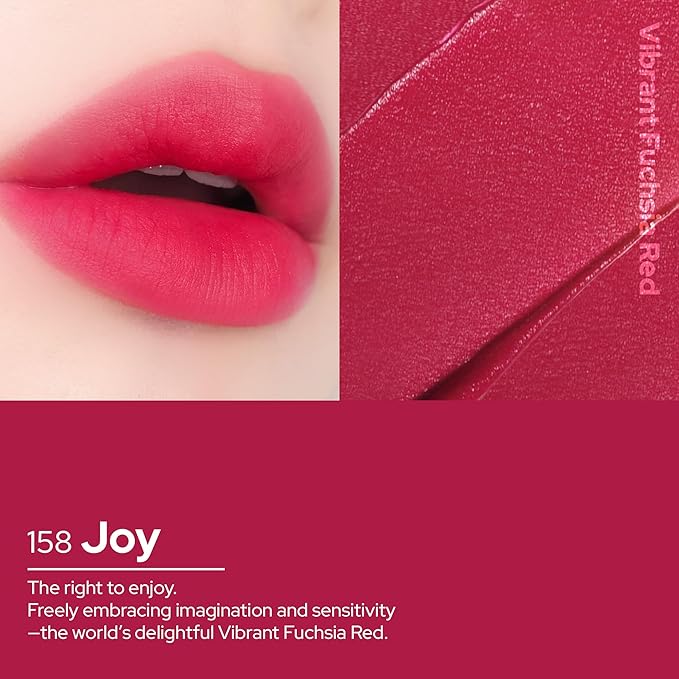 Unseen Blur Soft-matte Lip Tint Long-Lasting Stain, Blendable 3.2g, Holiday Stocking Stuffer, Winter Makeup Essentials (158 Joy, 0.11 oz)