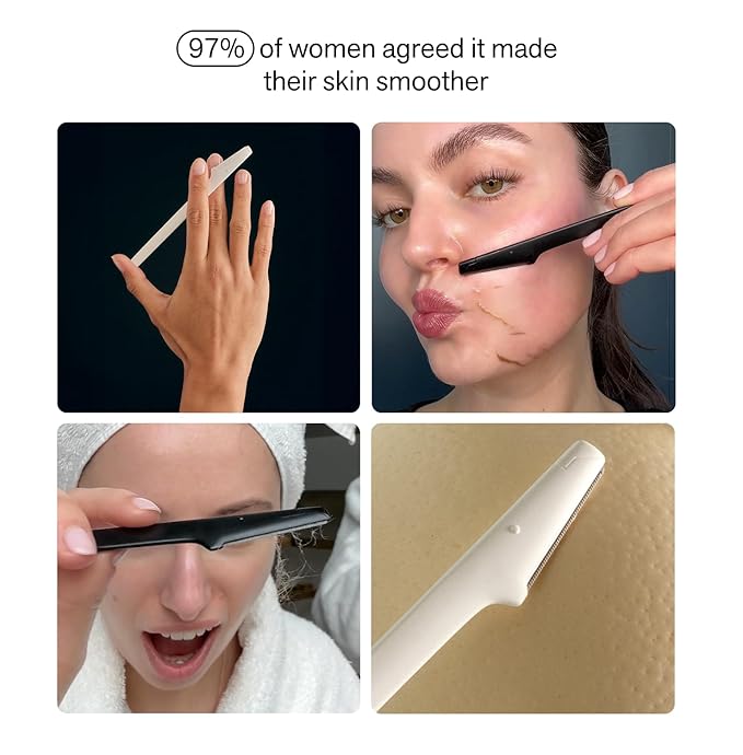 Nimbi Dermaplaner Razor, Precision Eyebrow Shaper, Facial Hair Removal & Exfoliation, Plastic-Free, 3 Count