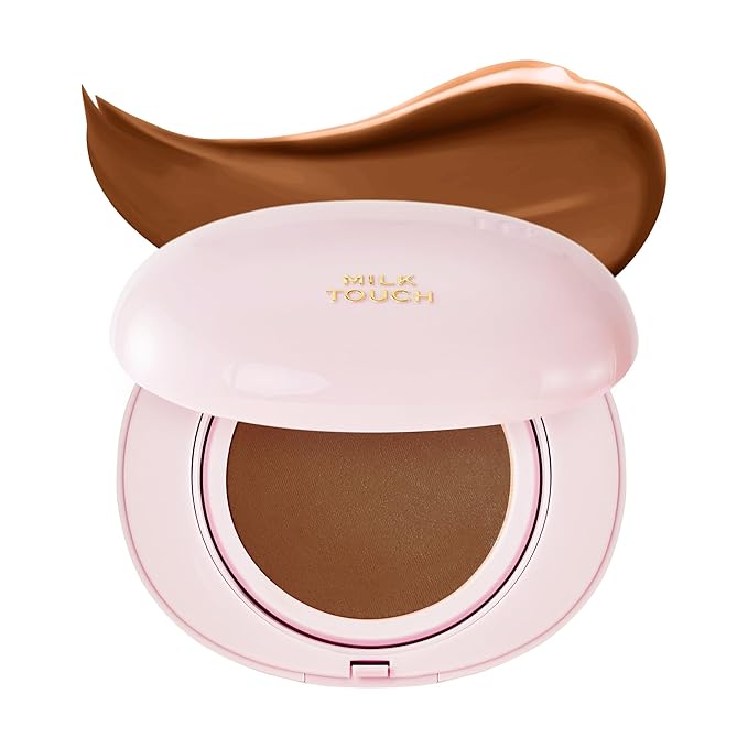 milktouch Cushion Foundation, 24H Flawless Skin, Radiant Shine, No Oxidation, Long-Lasting, Non-Creasing, 60% Hydrating Skincare Infused Korean, Stocking Stuffers, Christmas Gifts (41C Mocha)