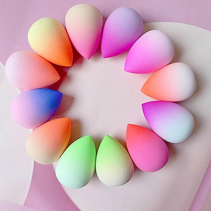 Premium Gradient Makeup Sponge Set – 2 Soft Latex-Free Sponges for Foundation, Concealer & Powder – Reusable, Expands When Wet