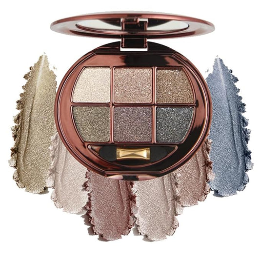 4 Color Eyeshadow Palette, Matte and Shimmer Powder Makeup, Highly Pigmented Blendable Shadows, Long-Lasting Waterproof, Natural Nude Brown Pink Shades (1#, 1 Count (Pack of 1))