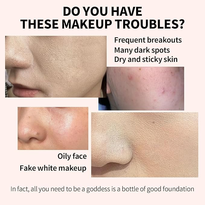 6-in-1 Makeup Infused with 1% Hyaluronic Acid- Matte + Poreless Liquid Foundation For A Glowing & Soft-Focus Look, Suitable for All Skin Types (206 Medium, 6-in-1 Makeup Foundation)
