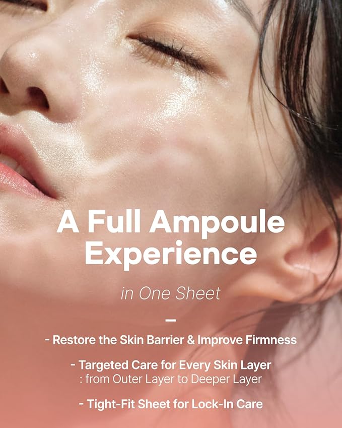 Mucin Collagen Peptide Hydrogel Mask (Plant Mucin & 7-Collagen Complex) – Hydrating & Firming Facial Sheet, 5 Pack – Korean Skincare Glow Essentials, Stocking Stuffer Gift