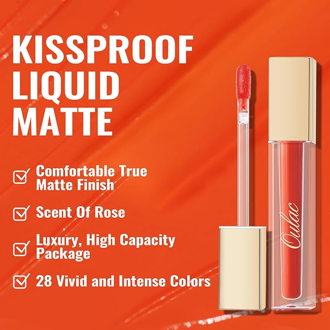 Oulac Matte Lipstick for Women, Long Lasting Liquid Lipstick High Impact Lip Color Full Coverage Lip Makeup with Vitamin E Waterproof Formula,Vegan M07+MS06+MS08