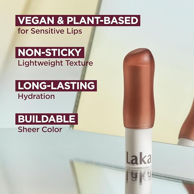 Laka Soul Vegan Lip Balm (4 Shades) Tinted, 3.9g/0.13oz, Deep Nourishing Plant-Based Lip Moisturizer, Vegan Lip Balm for Dry, Cracked and Chapped Lips (#Mauve)