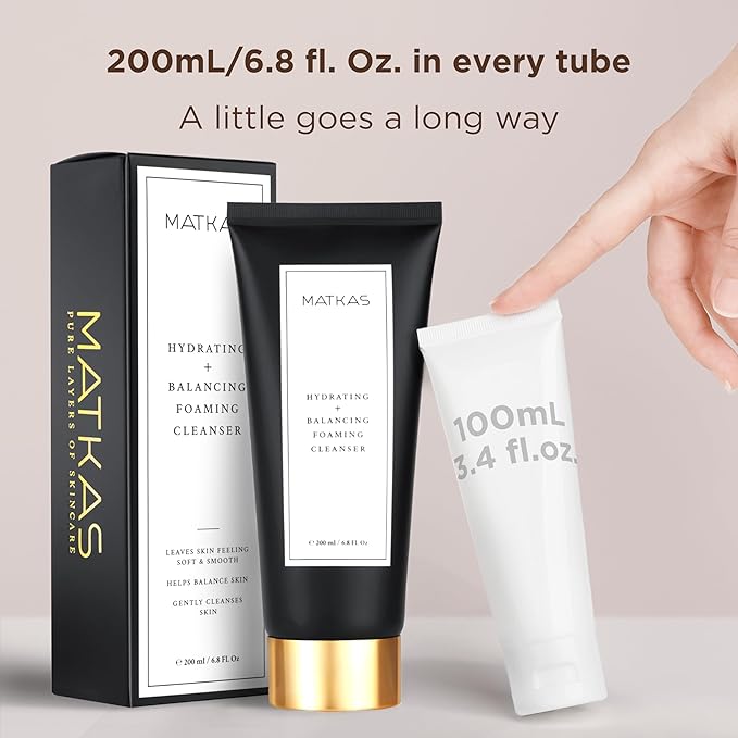 MATKAS Korean Facial Cleanser with Cocoa Seed Extract 6.8 Fl. Oz. - Low pH Hydrating Korean Skin Care Foaming Face Wash for Dry Skin, Face Makeup Remover Cleanser for Sensitive, Oily Skin + Ceramides