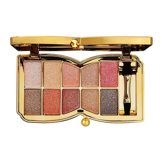 Glitter Eyeshadow Palette, 10 Colors Sparkle Shimmer & Matte Eye Shadow Highly Pigmented Waterproof Long Lasting Makeup Set (Color 8)
