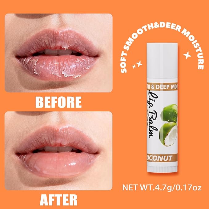 Jolilab Lip Care, Flavored Moisturizing Lip Balm Variety Pack, 12 Flavors: Honey, Pineapple, Mint, Orange, Coconut & More, Long-Lasting Hydration, 0.17 Oz/Stick, 12-Pack